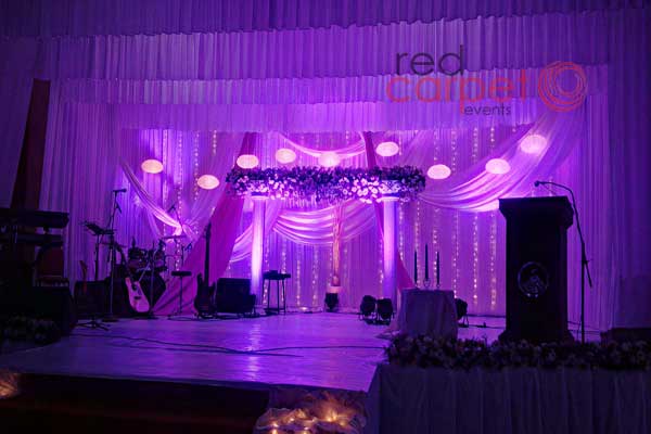 Pentecostal wedding purple theme decor 
